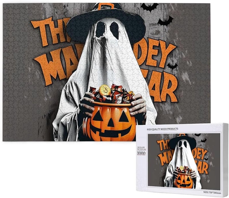 لغز قبعات ساحرة اليقطين فايا 1000 قطعة ديكور منزلي 29.5 × 19.7 بوصة - Image 1